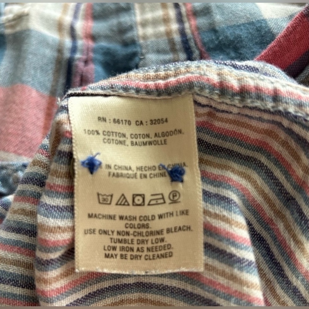 Anthropologie Holding Horses High Low Pink Blue Plaid Tunic Top Western Size 4 - Picture 12 of 16